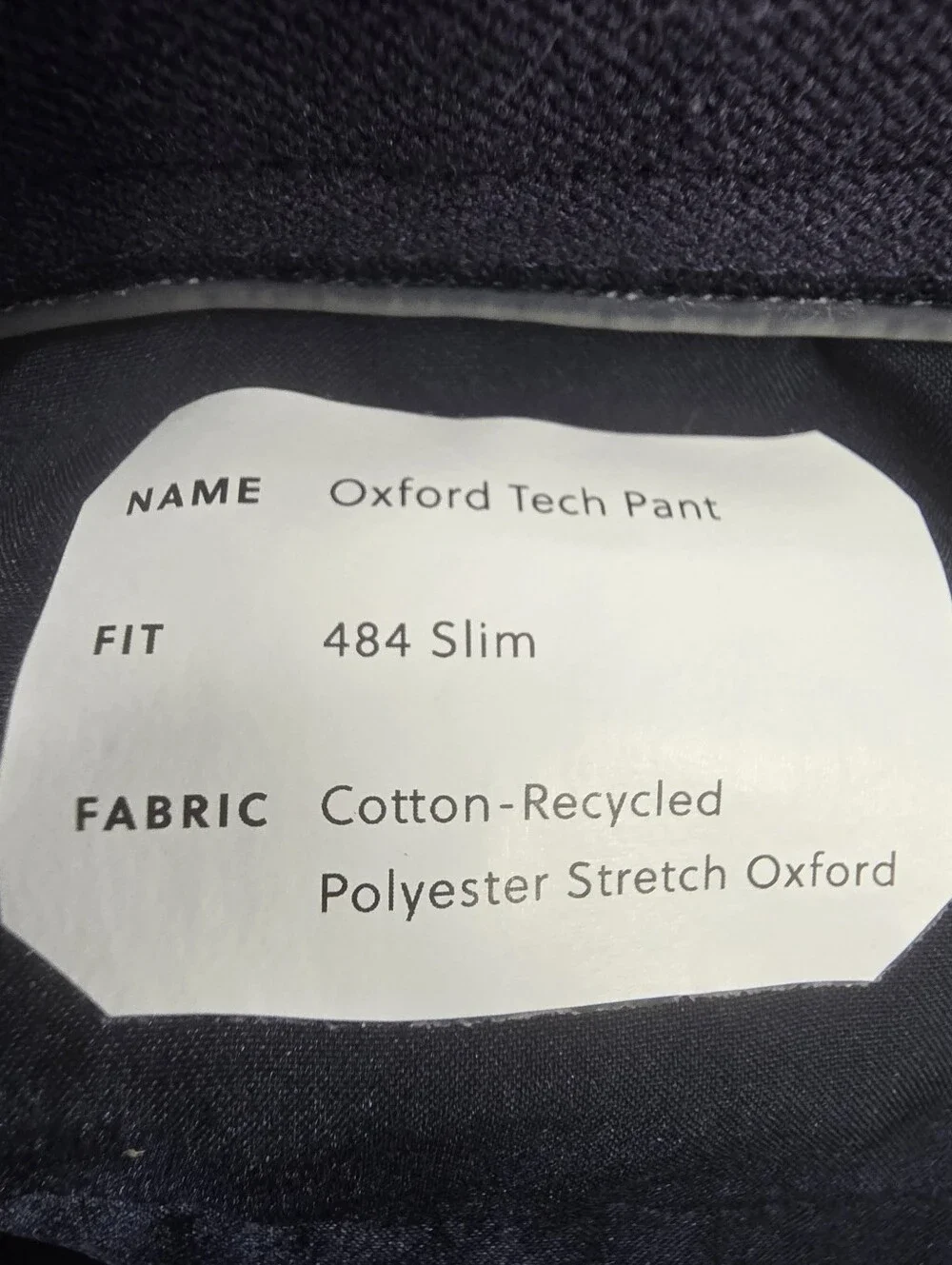 J. Crew 484 Slim Oxford Tech Pants Recycled Polyester Stretch Size 34x30